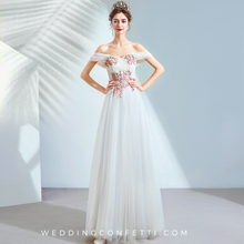 Load image into Gallery viewer, The Keira White Off Shoulder Tulle Gown