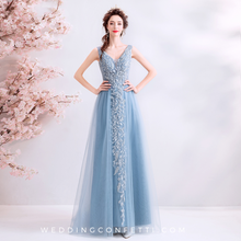 Load image into Gallery viewer, The Kyra Blue Tulle Sleeveless Gown