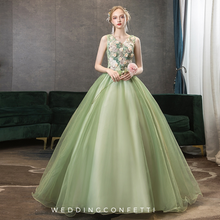 Load image into Gallery viewer, The Zelene Sleeveless Green Tulle Gown