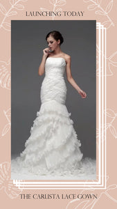 The Carlista White Tube Gown - WeddingConfetti