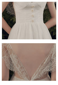 The Paisleigh Wedding Bridal Cap Sleeves Gown