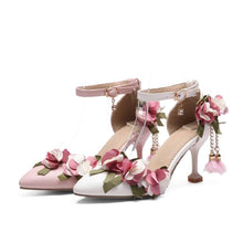 Load image into Gallery viewer, The Premalia Wedding Bridal Floral White/Pink Heels