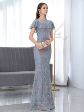 Load image into Gallery viewer, The Johanne Blue Glitter Mermaid Gown