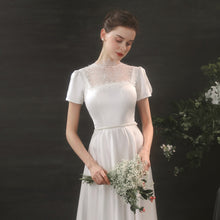 Load image into Gallery viewer, The Megan Wedding Bridal Short Sleeves Satin Gown