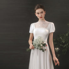 Load image into Gallery viewer, The Megan Wedding Bridal Short Sleeves Satin Gown