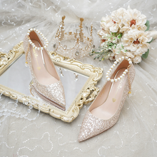 Load image into Gallery viewer, The Hera Wedding Bridal Champagne Gold Heels