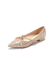 Load image into Gallery viewer, The Hanny Wedding Bridal Champagne Gold Ombre Flats
