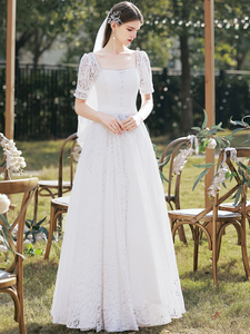 The Veralyn Wedding Bridal Short Sleeves Gown
