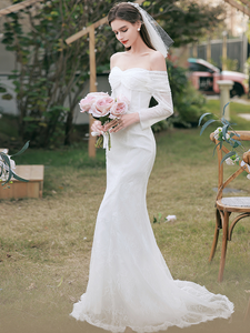 The Leselle Wedding Bridal Off Shoulder Gown