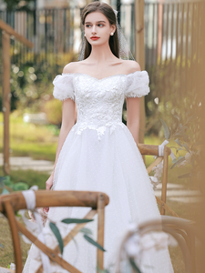 The Kandis Wedding Bridal Off Shoulder Gown