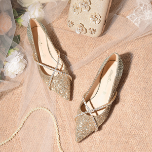 The Hanny Wedding Bridal Champagne Gold Ombre Flats