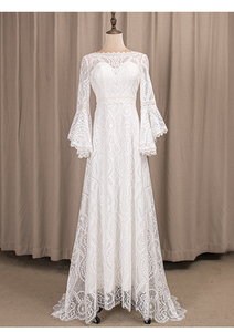 The Reana Wedding Bridal Illusion Sleeves Gown