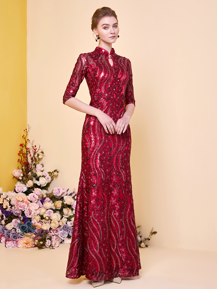 Cheongsam for mother hot sale of the bride