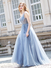Load image into Gallery viewer, The Pennylia Blue Sequined Sleeveless Gown (Available in 2 Colours)