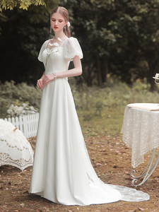 The Violetta Wedding Bridal Puff Sleeves Gown