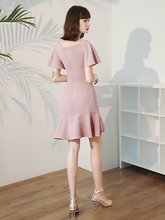 Load image into Gallery viewer, The Renee Pink Flare Sleeves Dress
