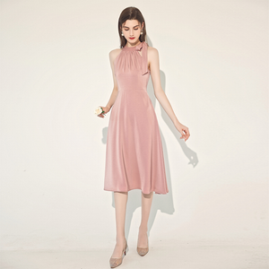 The Yolanda Pink Halter Dress