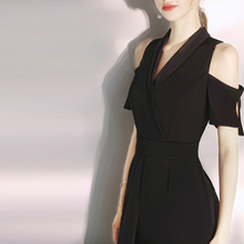 Load image into Gallery viewer, The Riley Black Off Shoulder Dress