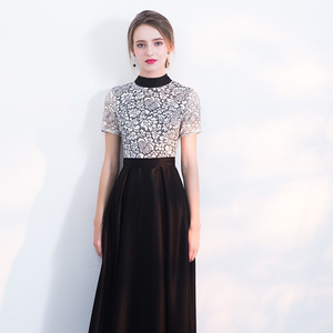 The Sophielle Black Lace Short Sleeves Gown (Available in 2 Designs)