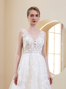 The Gracelyn Wedding Bridal Lace Sleeveless Gown
