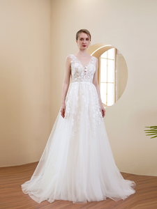 The Gracelyn Wedding Bridal Lace Sleeveless Gown