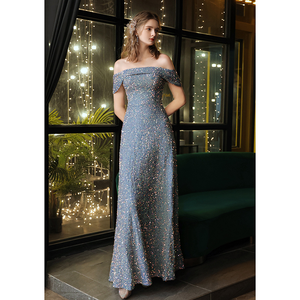 The Perae Sequined Off Shoulder Gown