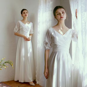 The Caserina Wedding Bridal Short Sleeve Gown
