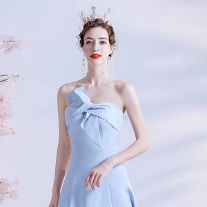 The Kera Sky Blue Tube Gown