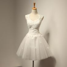 Load image into Gallery viewer, The Teselly  White Sleeveless Short Tulle Dress - WeddingConfetti